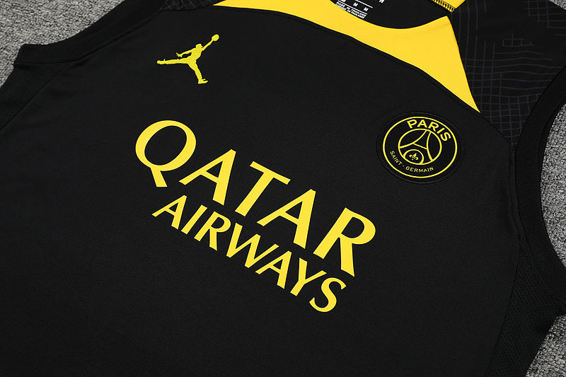 Kit Treino PSG 23/24  Preto/Amarelo