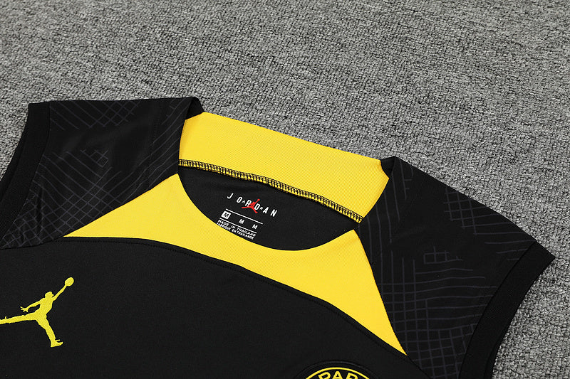 Kit Treino PSG 23/24  Preto/Amarelo