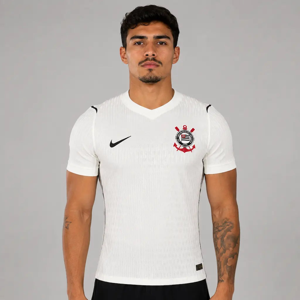 Camisa Corinthians I 2026/27 Branca Jogador - detalhes de acabamento 1