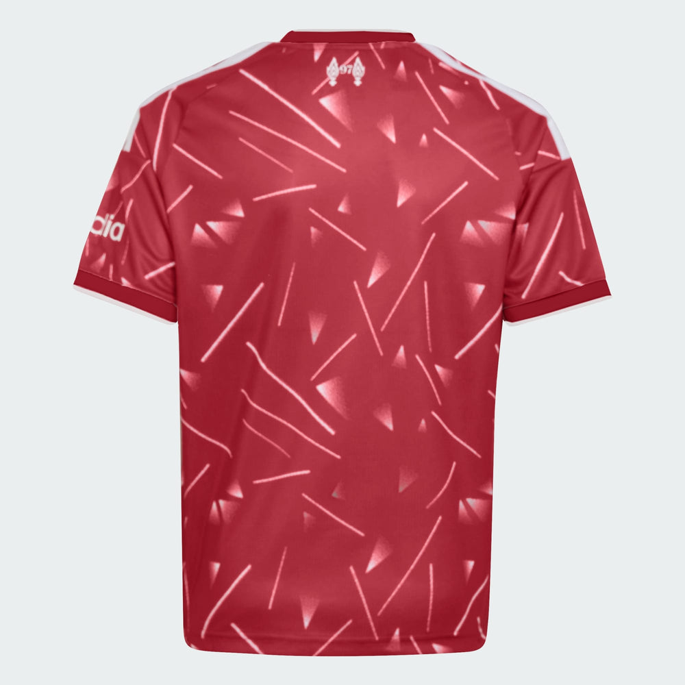Kit Infantil Liverpool I 2026/27 Vermelho Camisa e Shorts - vista de costas