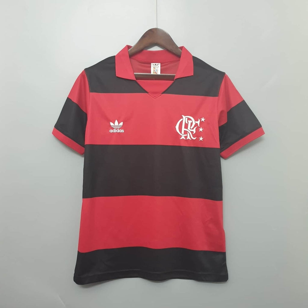 Camisa Flamengo Retrô 1982 Vermelha e Preta  Adidas