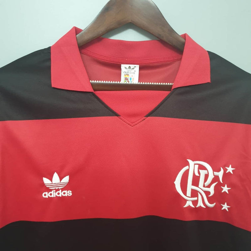 Camisa Flamengo Retrô 1982 Vermelha e Preta  Adidas