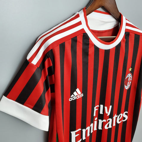 Camisa Milan Retrô 2011/2012 Vermelha e Preta  Adidas