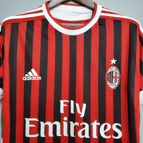 Camisa Milan Retrô 2011/2012 Vermelha e Preta  Adidas