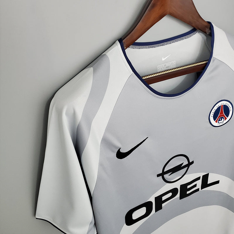 Camisa PSG Retrô 2001/2002 Branca e Cinza  Nike