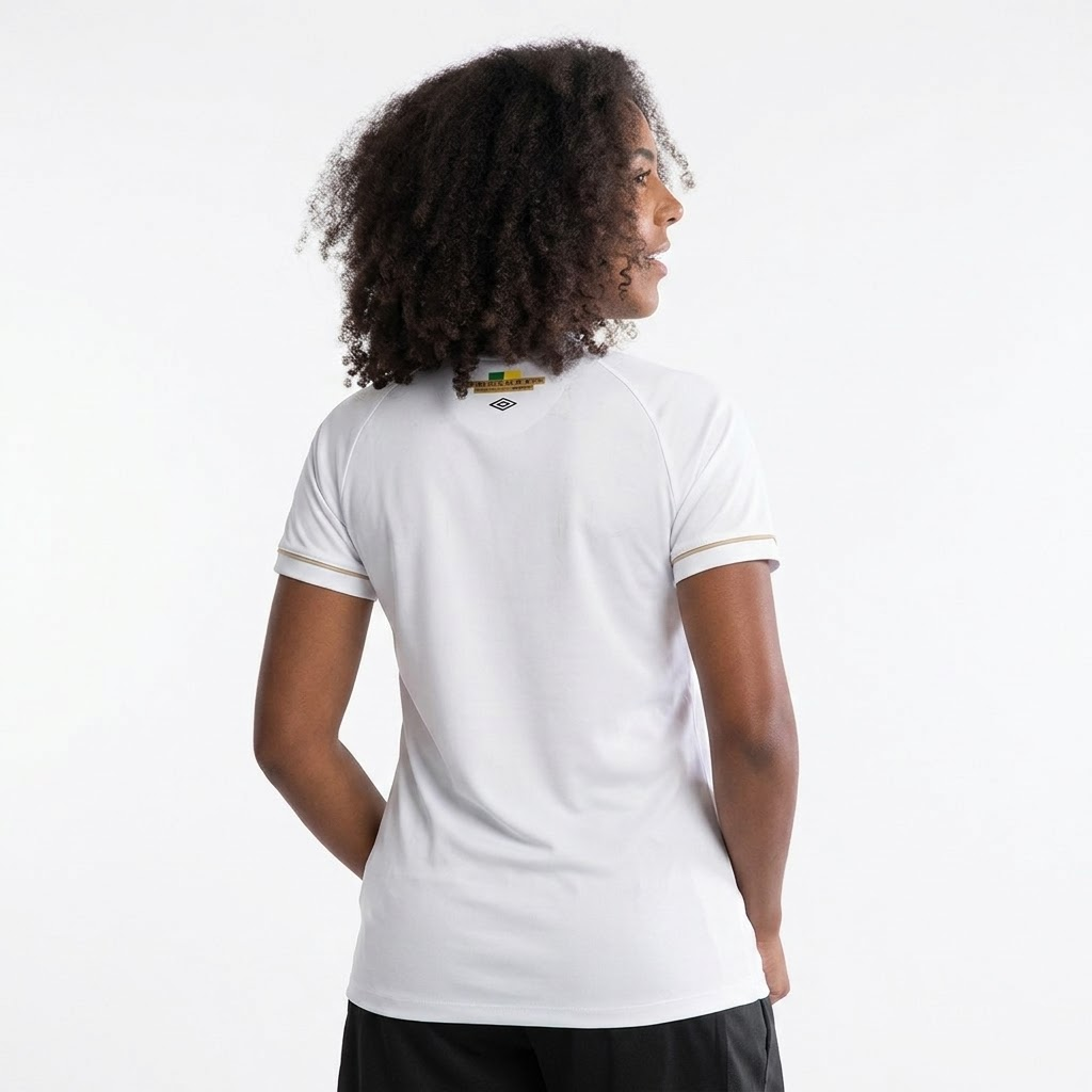 Camisa Santos I 2026/27 Branca Feminina Torcedor - detalhes de acabamento 2