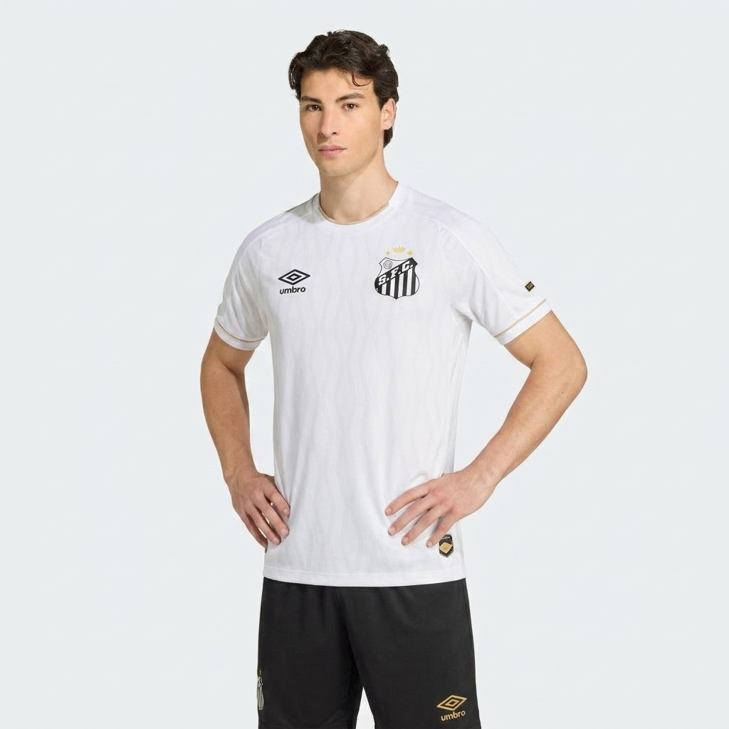 Camisa Santos I 2026/27 Branca Jogador - detalhes de acabamento 1