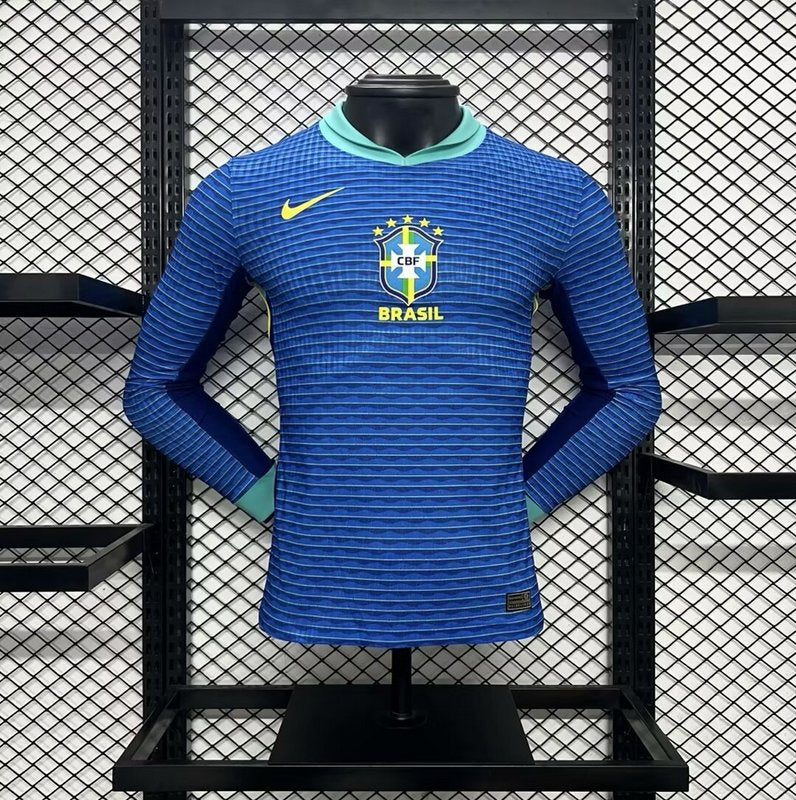 Player Brazil 2024∕25 Away Long Sleeves Jersey – Player Versi(E1D2)