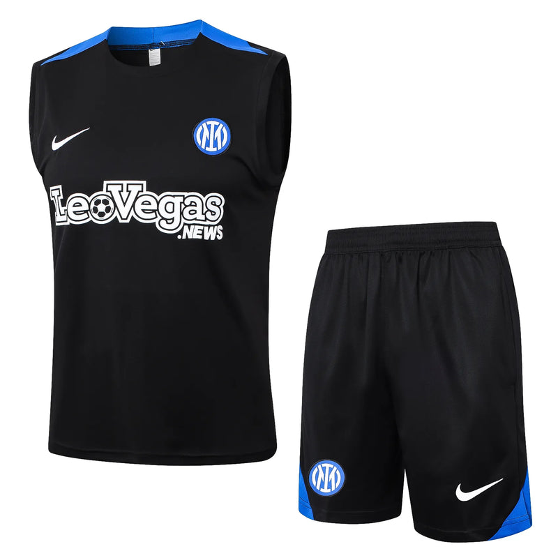 Conjunto Inter de Milão Treino Regata 24/25 - Preto