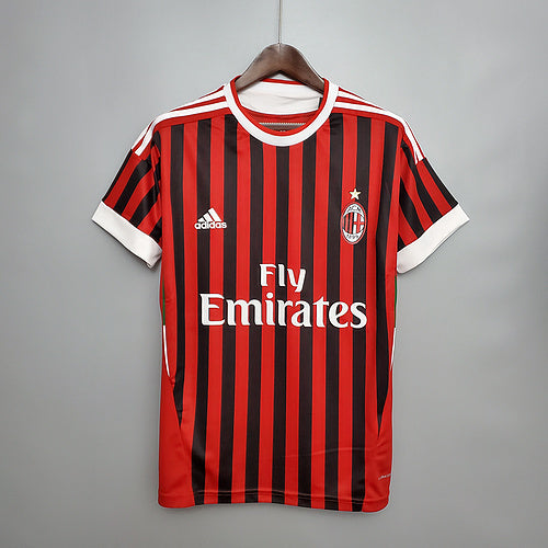 Camisa Milan Retrô 2011/2012 Vermelha e Preta  Adidas