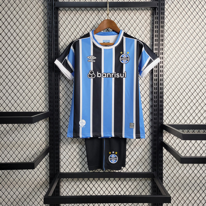 Kit Infantil Grêmio Home 23/24 - Azul/Preto