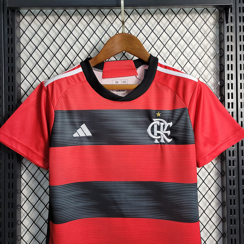 Kit Infantil Flamengo Home 23/24 - Vermelho/Preto