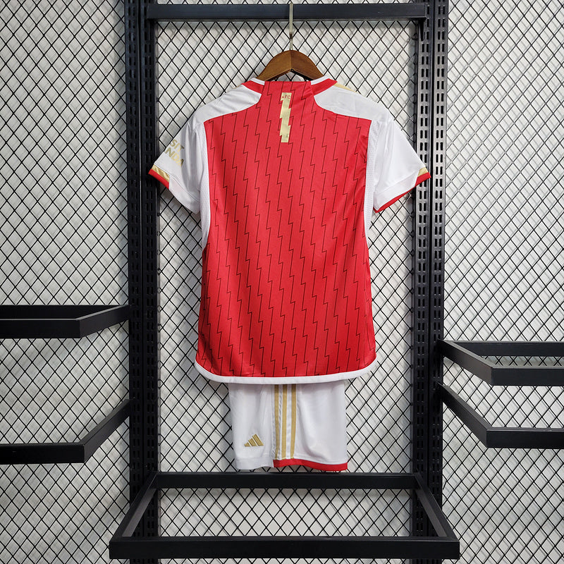 Kit Infantil Arsenal 23/24 Adidas - Vermelho/Branco