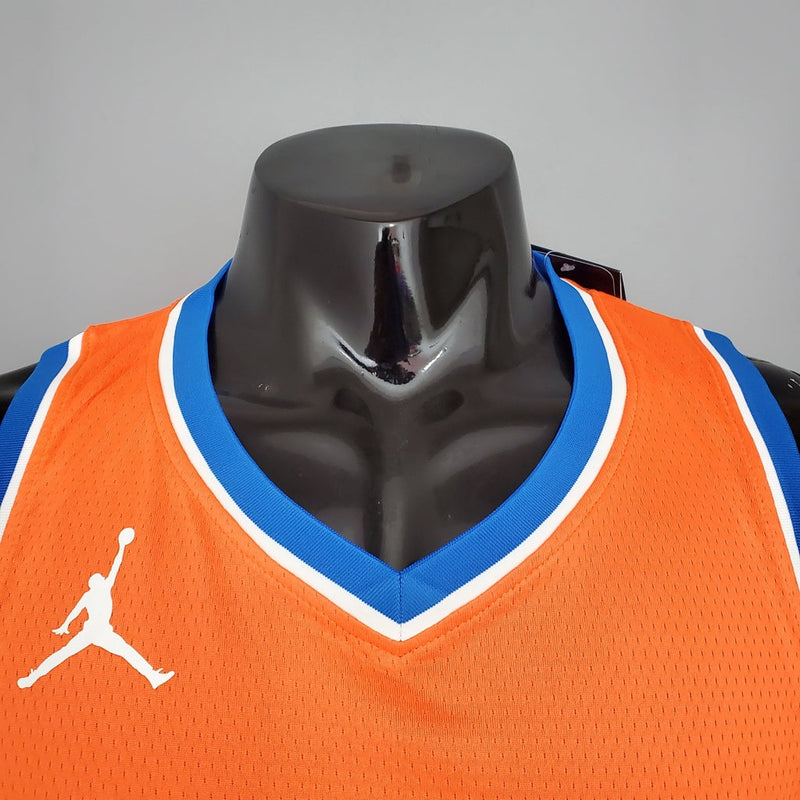 Camisa Basquete NBA Regata Oklahoma City Thunder Masculina - Laranja